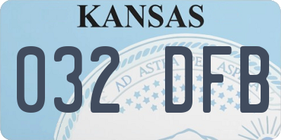 KS license plate 032DFB