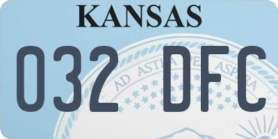 KS license plate 032DFC