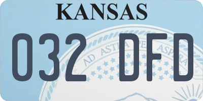 KS license plate 032DFD