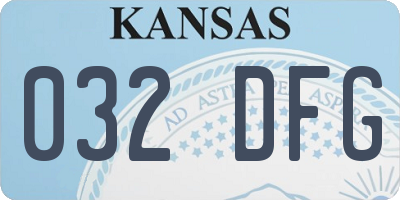 KS license plate 032DFG