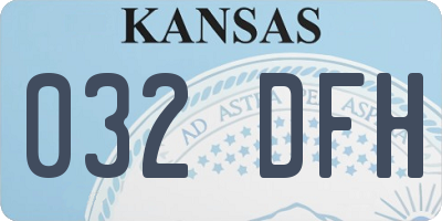 KS license plate 032DFH