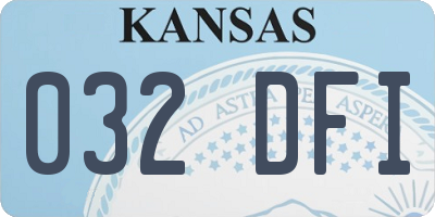 KS license plate 032DFI