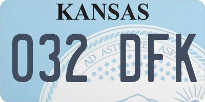 KS license plate 032DFK