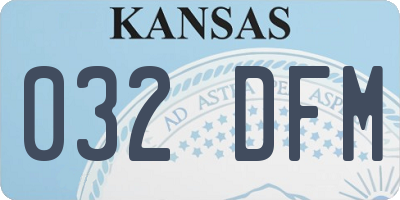 KS license plate 032DFM