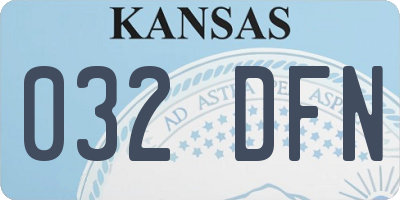 KS license plate 032DFN
