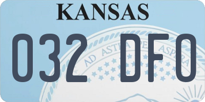KS license plate 032DFO
