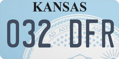KS license plate 032DFR