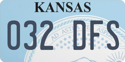 KS license plate 032DFS