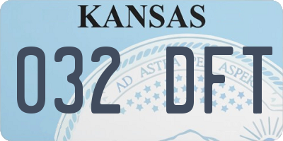 KS license plate 032DFT