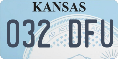 KS license plate 032DFU