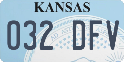 KS license plate 032DFV