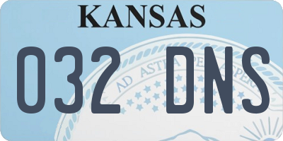 KS license plate 032DNS