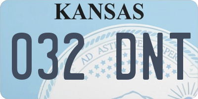 KS license plate 032DNT