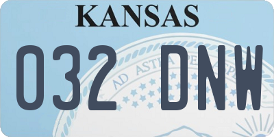 KS license plate 032DNW