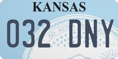 KS license plate 032DNY