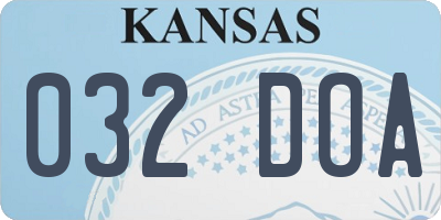 KS license plate 032DOA