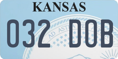 KS license plate 032DOB