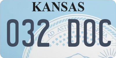 KS license plate 032DOC
