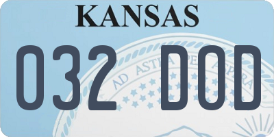 KS license plate 032DOD