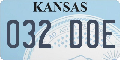 KS license plate 032DOE
