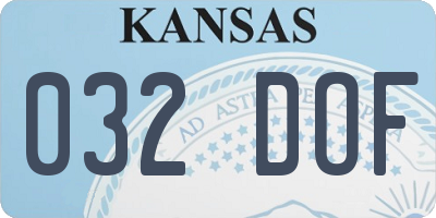 KS license plate 032DOF