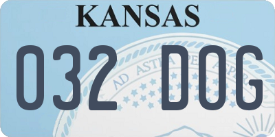 KS license plate 032DOG