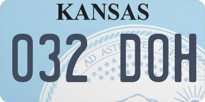 KS license plate 032DOH