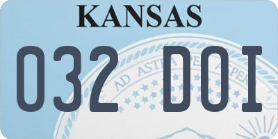 KS license plate 032DOI