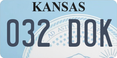 KS license plate 032DOK