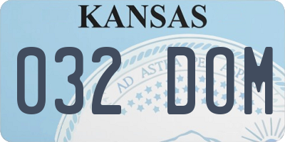 KS license plate 032DOM