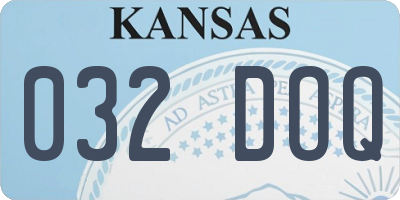 KS license plate 032DOQ