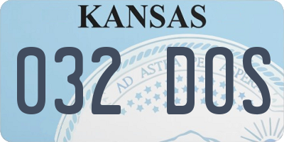 KS license plate 032DOS