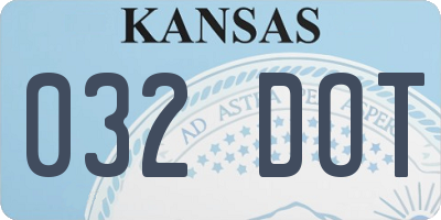 KS license plate 032DOT