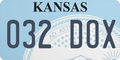 KS license plate 032DOX