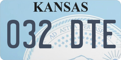 KS license plate 032DTE