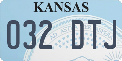 KS license plate 032DTJ