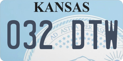KS license plate 032DTW