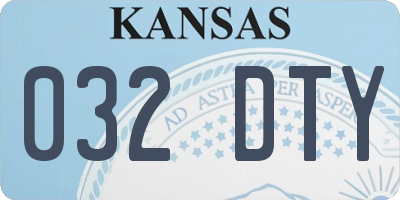 KS license plate 032DTY