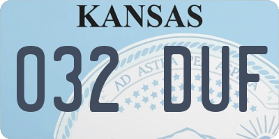 KS license plate 032DUF