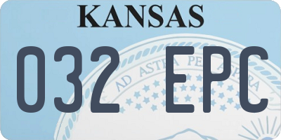 KS license plate 032EPC