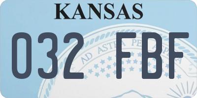 KS license plate 032FBF
