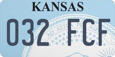 KS license plate 032FCF