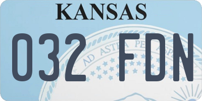 KS license plate 032FDN