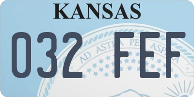 KS license plate 032FEF