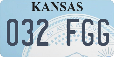 KS license plate 032FGG