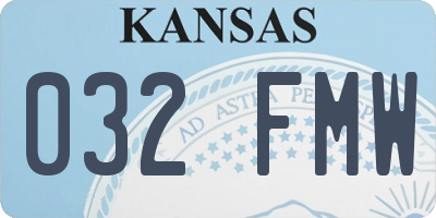 KS license plate 032FMW