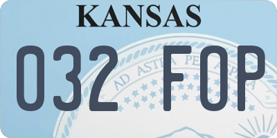 KS license plate 032FOP