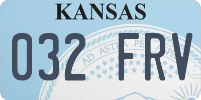 KS license plate 032FRV