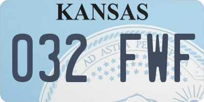 KS license plate 032FWF