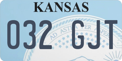 KS license plate 032GJT